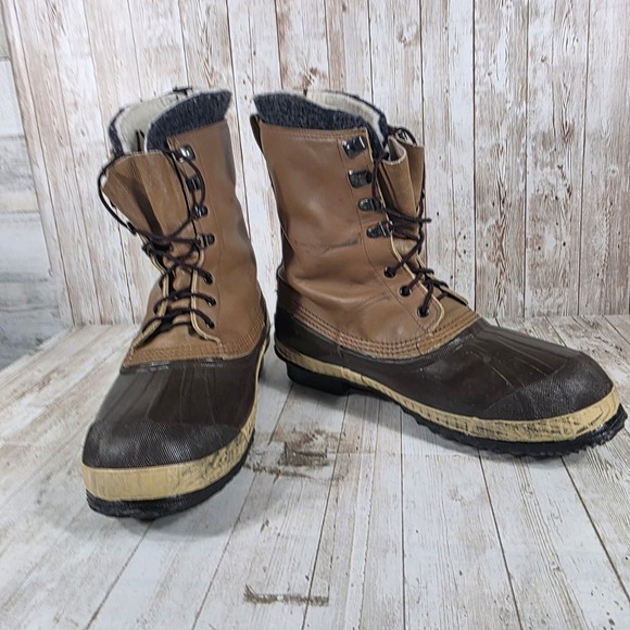 Sorel Superior Kaufman‎ Vintage Mens 10 Winter Boots Brown Leather Duck Boots